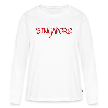 Singapur Stadtstaat Asien - Frauen Premium Bio Langarmshirt - Weiß - Vorne - Julia (174cm)