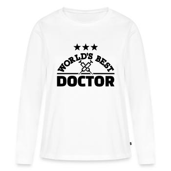 Docteur - T-shirt manches longues Premium bio Femme - blanc - Devant - Julia (174cm)