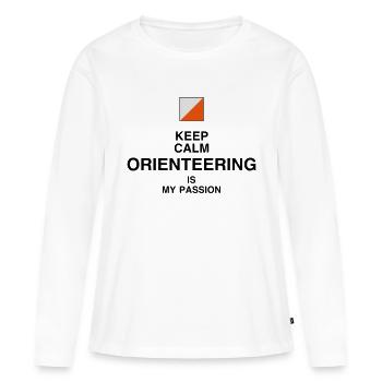 Orienteering / Orienteer / Course d'Orientation - T-shirt manches longues Premium bio Femme - blanc - Devant - Julia (174cm)