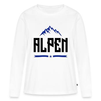 alpen design - Frauen Premium Bio Langarmshirt - Weiß - Vorne - Julia (174cm)