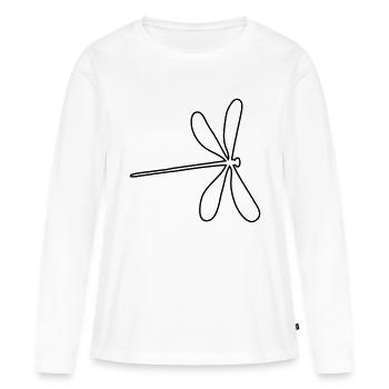 libelle - Frauen Premium Bio Langarmshirt - Weiß - Vorne - Julia (174cm)