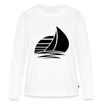soleil voile logo conception bateau à voile bateau - T-shirt manches longues Premium bio Femme - blanc - Devant - Julia (174cm)