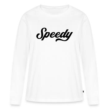 Rapide - T-shirt manches longues Premium bio Femme - blanc - Devant - Julia (174cm)