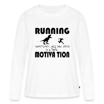 Dinosaure Dino Dinosaur - T-shirt manches longues Premium bio Femme - blanc - Devant - Julia (174cm)