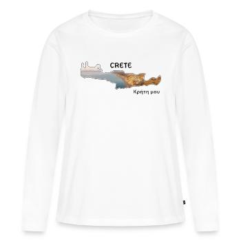Kreta Comos Strand - Frauen Premium Bio Langarmshirt - Weiß - Vorne - Julia (174cm)