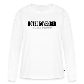 Hotel November CQ DX Group - Frauen Premium Bio Langarmshirt - Weiß - Vorne - Julia (174cm)