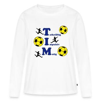 Tim - Frauen Premium Bio Langarmshirt - Weiß - Vorne - Julia (174cm)