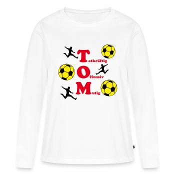 Tom - Frauen Premium Bio Langarmshirt - Weiß - Vorne - Julia (174cm)