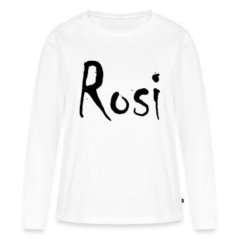 rosi - Frauen Premium Bio Langarmshirt - Weiß - Vorne - Julia (174cm)
