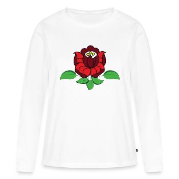 Ungarische Rose - Frauen Premium Bio Langarmshirt - Weiß - Vorne - Julia (174cm)