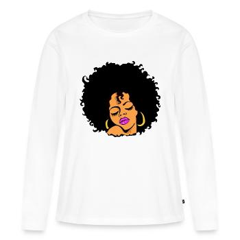 black lady african style gift for her - T-shirt manches longues Premium bio Femme - blanc - Devant - Julia (174cm)