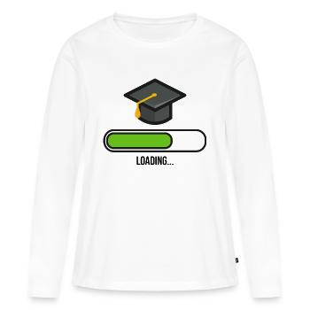 Études d’apprentissage de fin d’études - T-shirt manches longues Premium bio Femme - blanc - Devant - Julia (174cm)