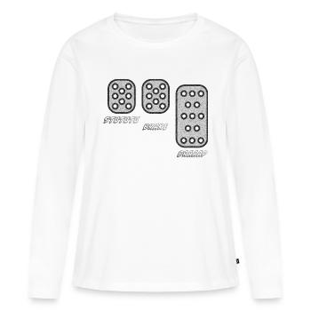 STUTUTU - Pression de suralimentation - T-shirt manches longues Premium bio Femme - blanc - Devant - Julia (174cm)