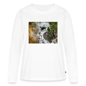 Vogelspinne im Netz - Frauen Premium Bio Langarmshirt - Weiß - Vorne - Julia (174cm)