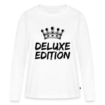 Édition Deluxe - T-shirt manches longues Premium bio Femme - blanc - Devant - Julia (174cm)
