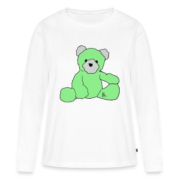 Teddy - T-shirt manches longues Premium bio Femme - blanc - Devant - Julia (174cm)