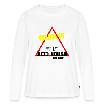 Acid house music warning - Women's Premium Organic Long Sleeve Shirt - white - Front - Julia (174cm)