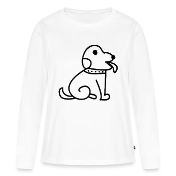 Hund Dog - Frauen Premium Bio Langarmshirt - Weiß - Vorne - Julia (174cm)