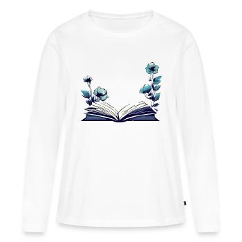 Book Gift Book Lover Reading Books Readers - Women's Premium Organic Long Sleeve Shirt - white - Front - Julia (174cm)