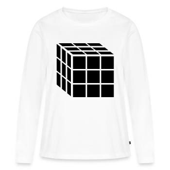3x3 Block Cube - Women's Premium Organic Long Sleeve Shirt - white - Front - Julia (174cm)