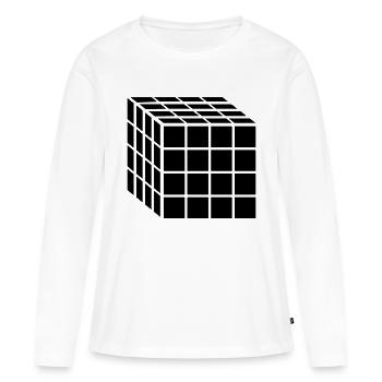 4x4 Block Cube - Women's Premium Organic Long Sleeve Shirt - white - Front - Julia (174cm)