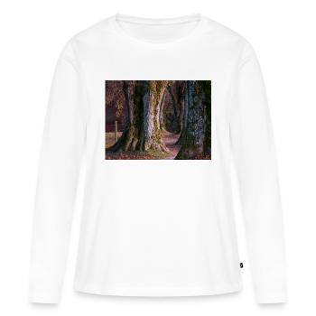Steindl Allee - T-shirt manches longues Premium bio Femme - blanc - Devant - Julia (174cm)