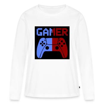 gamer controller - Frauen Premium Bio Langarmshirt - Weiß - Vorne - Julia (174cm)