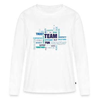 Équipe - T-shirt manches longues Premium bio Femme - blanc - Devant - Julia (174cm)