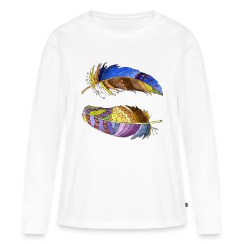 Stylo - T-shirt manches longues Premium bio Femme - blanc - Devant - Julia (174cm)