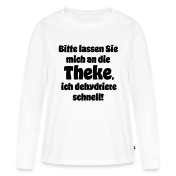 An die Theke - Frauen Premium Bio Langarmshirt - Weiß - Vorne - Julia (174cm)