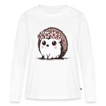 süßer Igel - Frauen Premium Bio Langarmshirt - Weiß - Vorne - Julia (174cm)