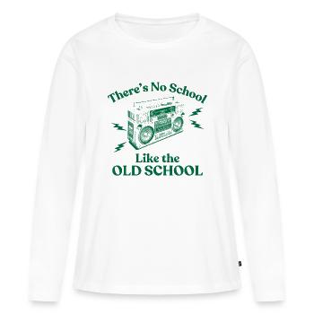 Il n’y a pas d’école comme la vieille école - T-shirt manches longues Premium bio Femme - blanc - Devant - Julia (174cm)