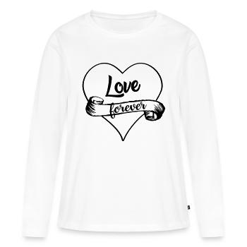 love forever - Women's Premium Organic Long Sleeve Shirt - white - Front - Julia (174cm)