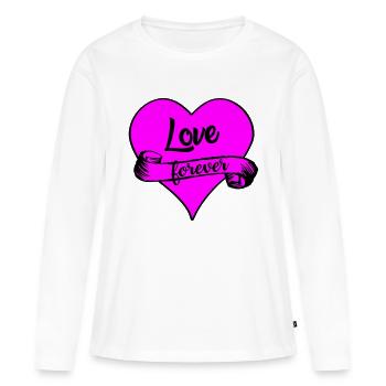 love forever - Women's Premium Organic Long Sleeve Shirt - white - Front - Julia (174cm)