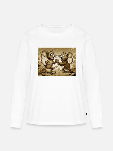 Die Mouses - Frauen Premium Bio Langarmshirt - Weiß