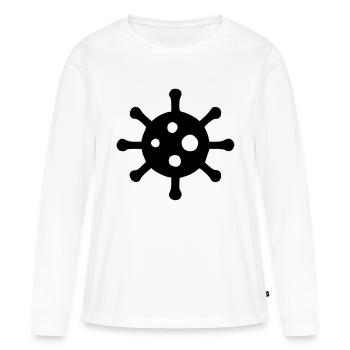Virus - T-shirt manches longues Premium bio Femme - blanc - Devant - Julia (174cm)