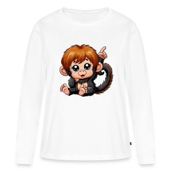 Bébé orang-outan - T-shirt manches longues Premium bio Femme - blanc - Devant - Julia (174cm)