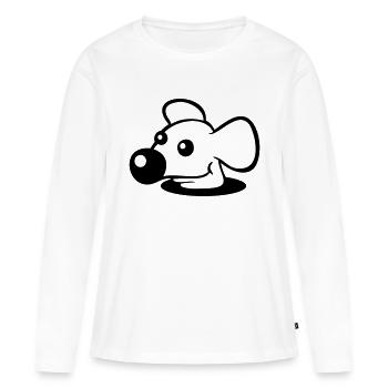 Souris Grand Nez Trou Inférieur Trou De Souris Peeps Mignon - T-shirt manches longues Premium bio Femme - blanc - Devant - Julia (174cm)