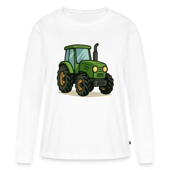 tracteur - T-shirt manches longues Premium bio Femme - blanc - Devant - Julia (174cm)