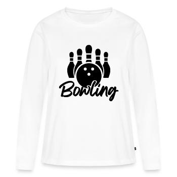 bowling - T-shirt manches longues Premium bio Femme - blanc - Devant - Julia (174cm)