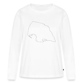 Fehmarn - Frauen Premium Bio Langarmshirt - Weiß - Vorne - Julia (174cm)