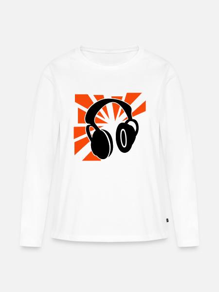 Explodierende Kopfhörer - Frauen Premium Bio Langarmshirt - Weiß