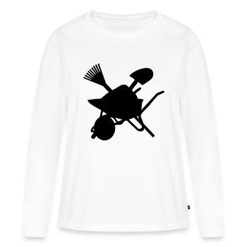 Gartenarbeit - Frauen Premium Bio Langarmshirt - Weiß - Vorne - Julia (174cm)