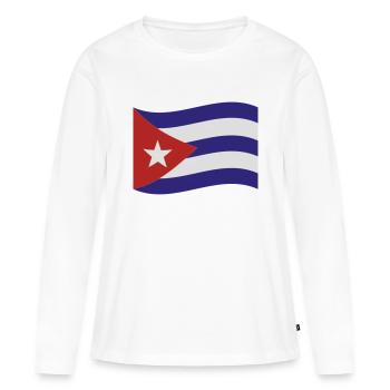 Cuba - T-shirt manches longues Premium bio Femme - blanc - Devant - Julia (174cm)