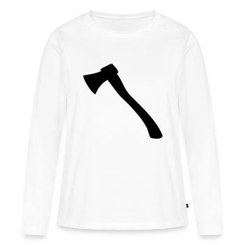 Axt - Frauen Premium Bio Langarmshirt - Weiß - Vorne - Julia (174cm)