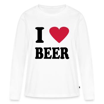 beer - Frauen Premium Bio Langarmshirt - Weiß - Vorne - Julia (174cm)