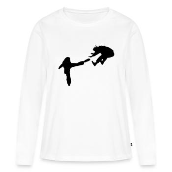 Kampf - Frauen Premium Bio Langarmshirt - Weiß - Vorne - Julia (174cm)