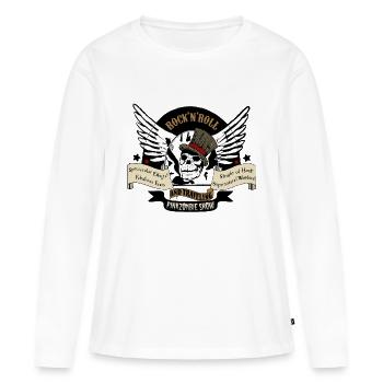 Rnr show - T-shirt manches longues Premium bio Femme - blanc - Devant - Julia (174cm)