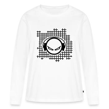 DJ - T-shirt manches longues Premium bio Femme - blanc - Devant - Julia (174cm)