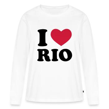 rio de janeiro - T-shirt manches longues Premium bio Femme - blanc - Devant - Julia (174cm)